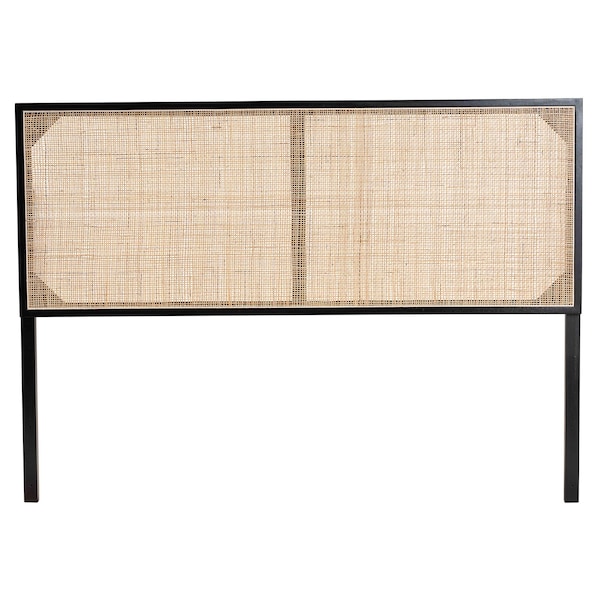 Aurelia Modern Bohemian Natural Rattan Queen Size Headboard